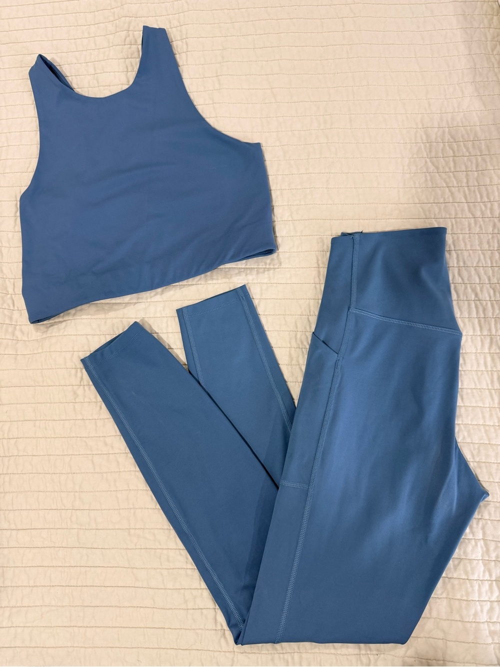 Girlfriend Collective High-Rise Pocket Legging & Dylan Tank Set - Blue